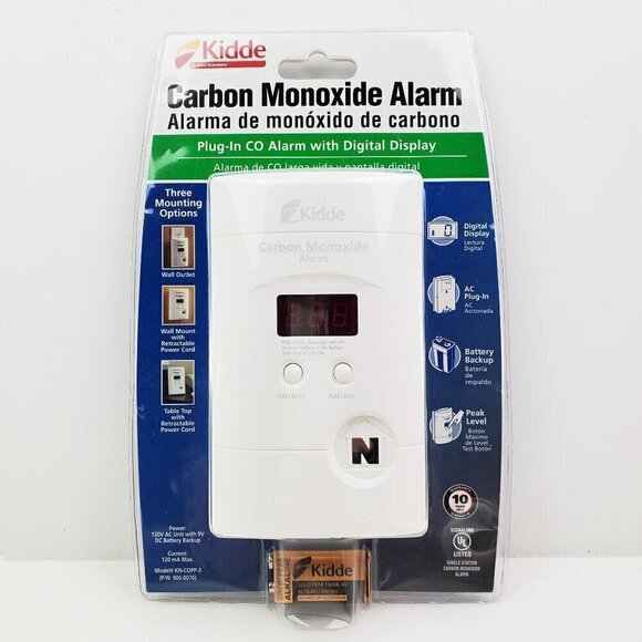 Kidde Carbon Monoxide Alarm Detector Plug-In / Battery CO Digital Display Sealed - Picture 1 of 9